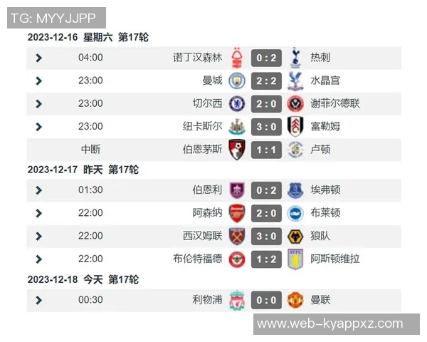英超第17轮裁判安排热刺对阵利物浦由布鲁克斯执法维拉迎战曼联由奥利弗执法